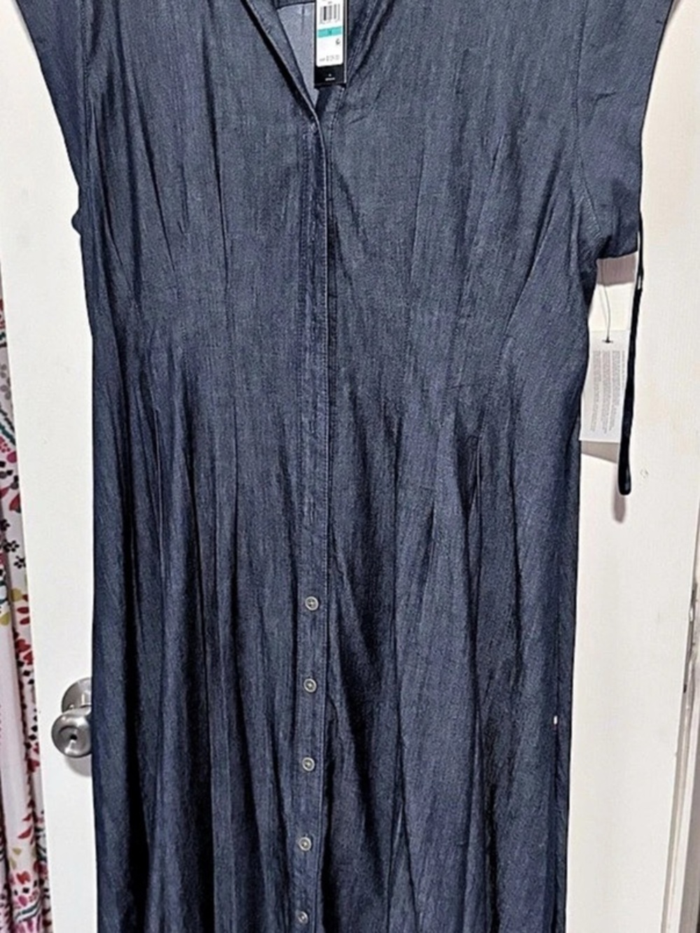 Tommy Hilfiger Denim Maxi Shirt Dress Blue Size 16 NWT